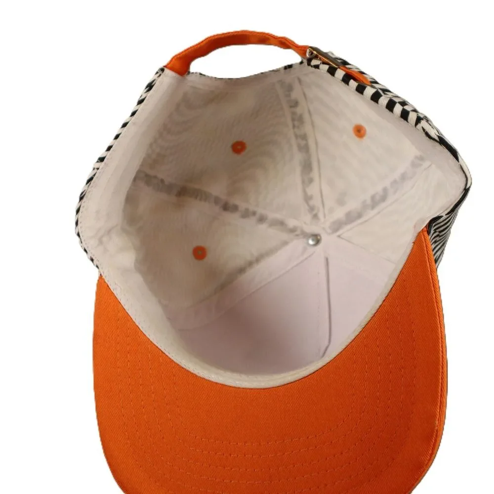 Airwalk Checkerboard Optical Illusion Hat‎ Orange Strapback Skate Cap